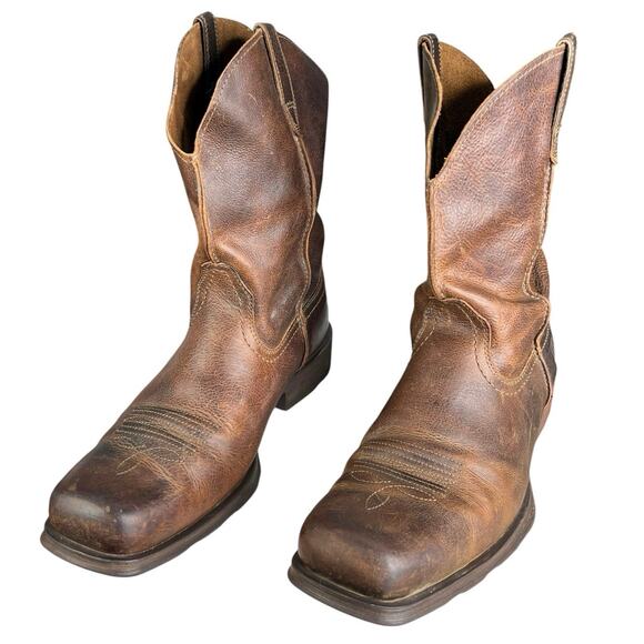 Ariat Men’s Rambler Brown Leather Distressed Cowboy Boot Size US 12 EE main image 6